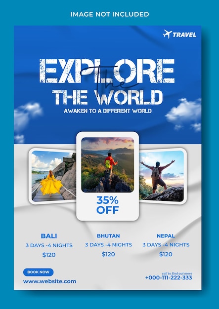 Travel flyer template design