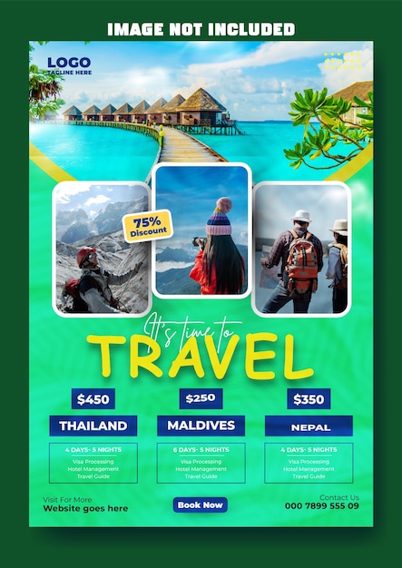 Travel flyer template design