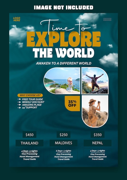 Travel flyer template design