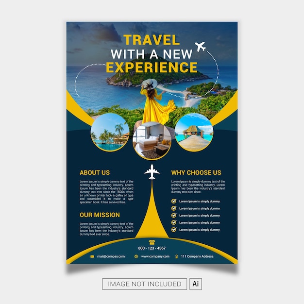 Vector travel flyer template design