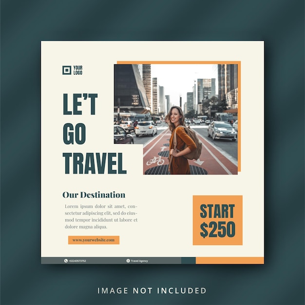 Travel flyer template or social media post