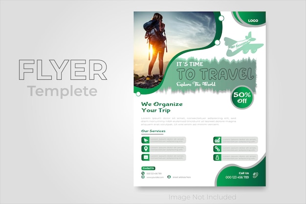 Vector travel flyer templete