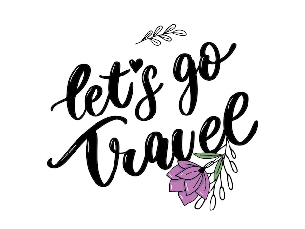 Vector travel  handwritten lettering.