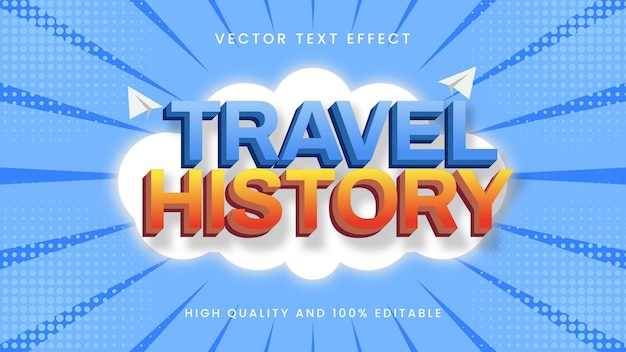 Travel history text effect