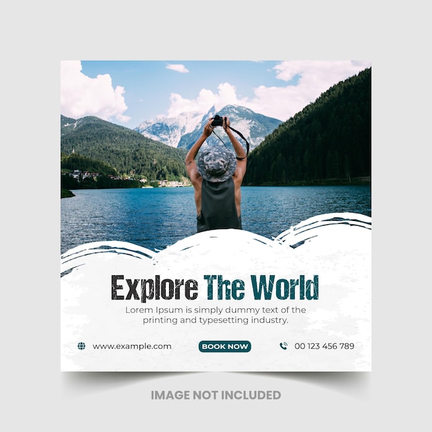 Travel holiday for social media instagram post banner template