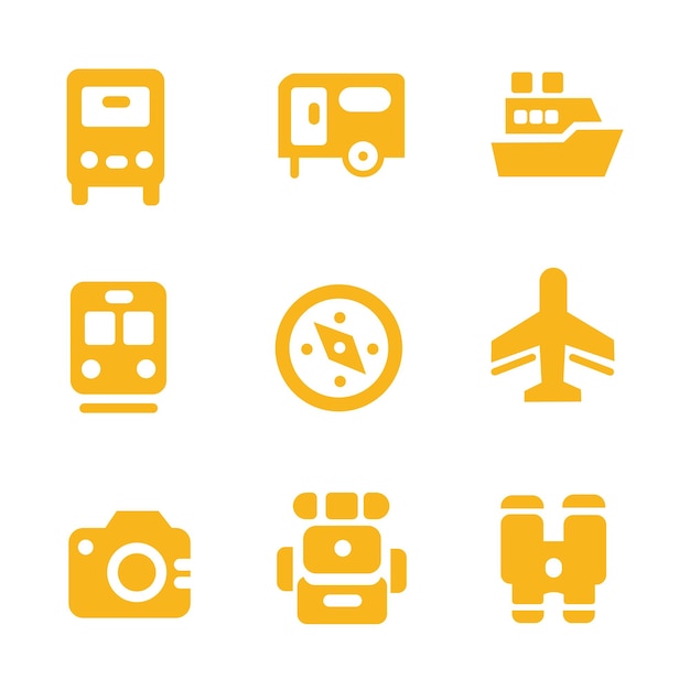 travel icon set or symbol design