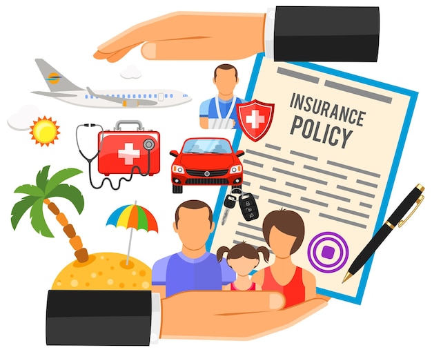 Vector travel insurance concept