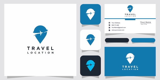 travel location logo design and business card