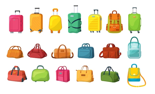 Travel luggage, plastic case, metal backpacks and leather bag