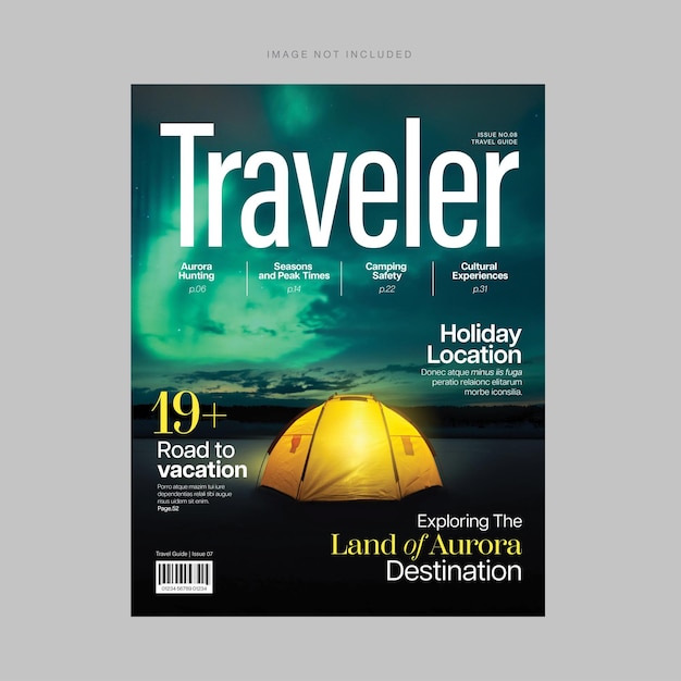 Travel Magazine Cover Adventure Tourist Activity Explore Journey Vacation V4 in Vector EPS