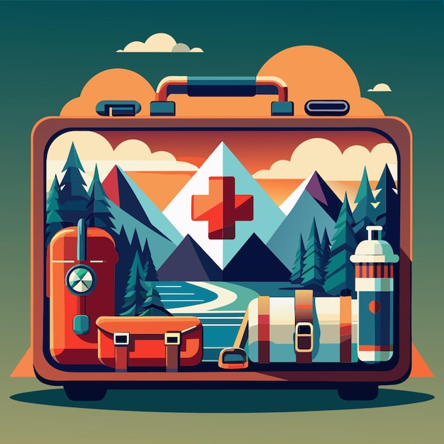 Vector travel med kit vector illustration flat 2