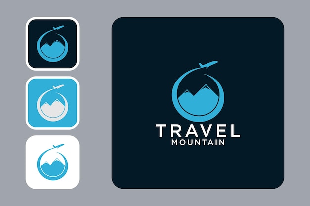 travel mountain logo design template