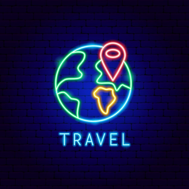 Travel Neon Label