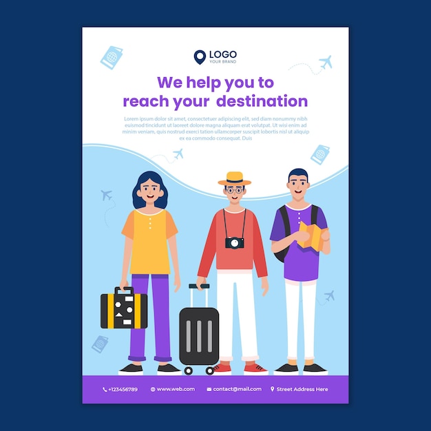 Travel people poster template