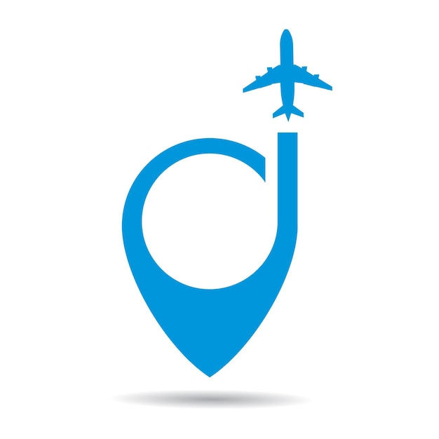 Travel point logo combined with location pin vector icon illustration