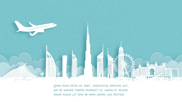 Travel poster with Welcome to Dubai