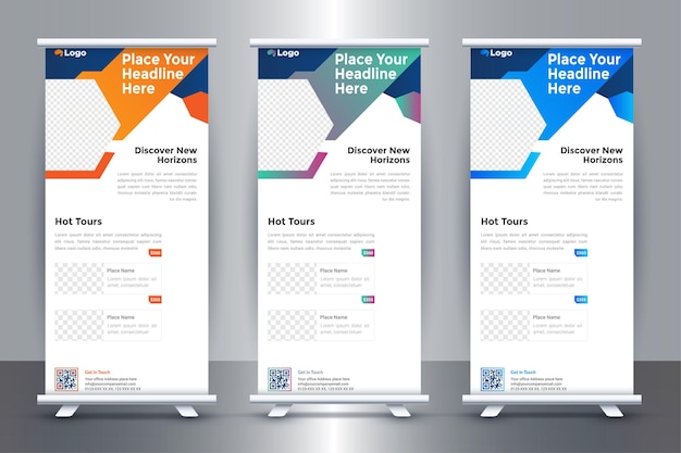 Travel rollup and x banner design