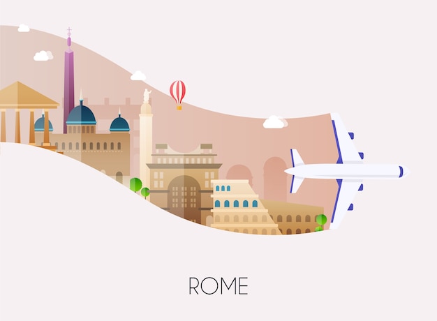 Travel to Rome illustration