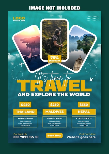 Travel sale flyer template design