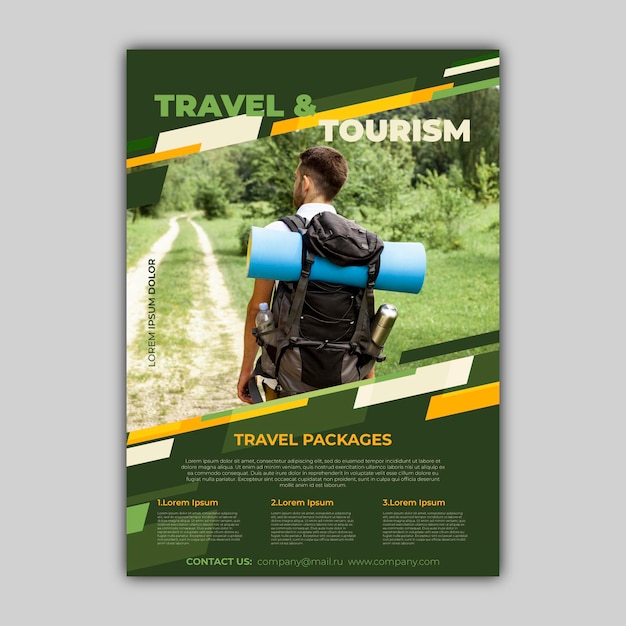 Travel sale flyer with photo template design