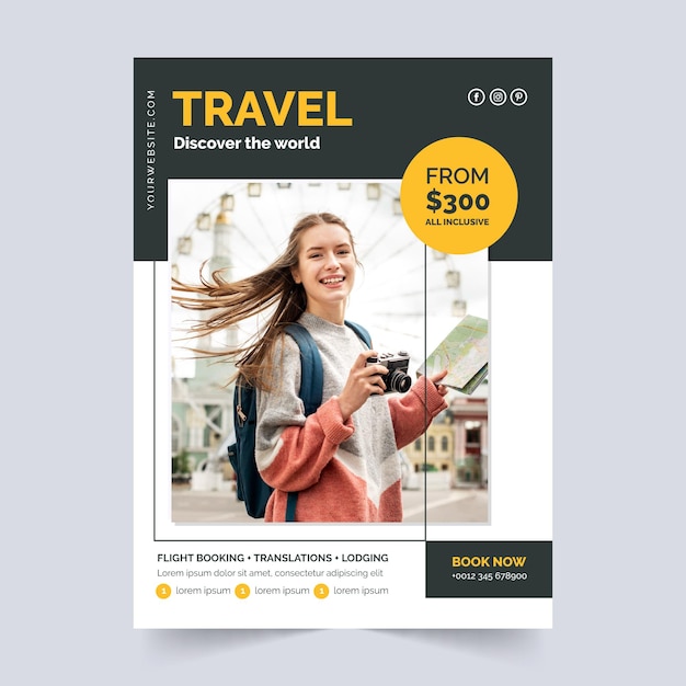 Travel sale flyer with photo