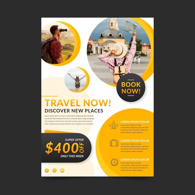 Travel sale flyer with photo