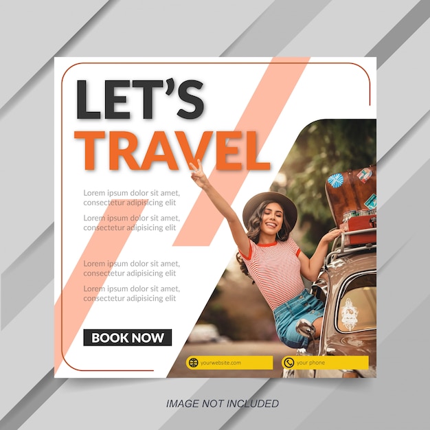 Travel sale instagram post banner template