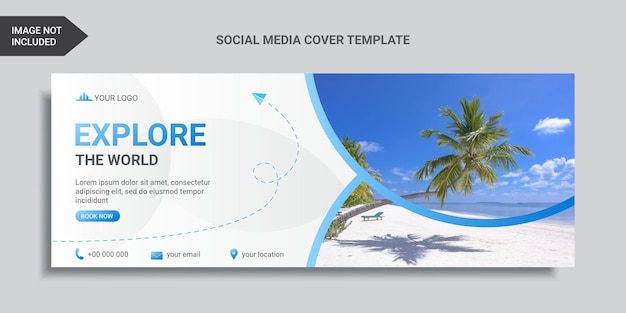 Travel social media cover design template or web banner