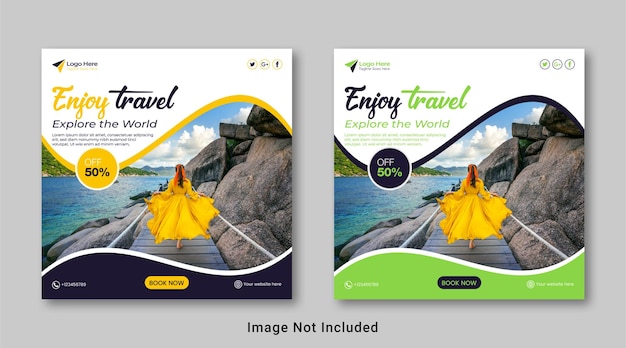 Travel Social media Cover Template design