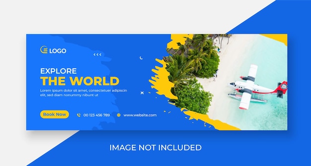 Vector travel social media cover and web banner template