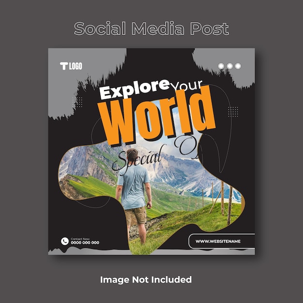 Travel social media post design template