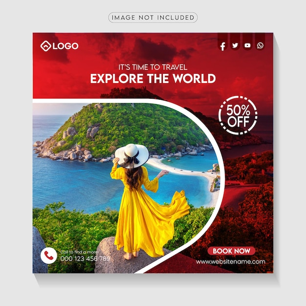 Travel social media post design