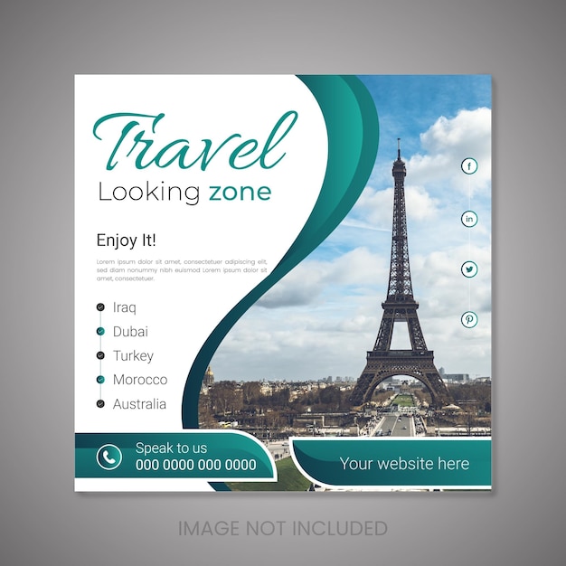 travel social media post design