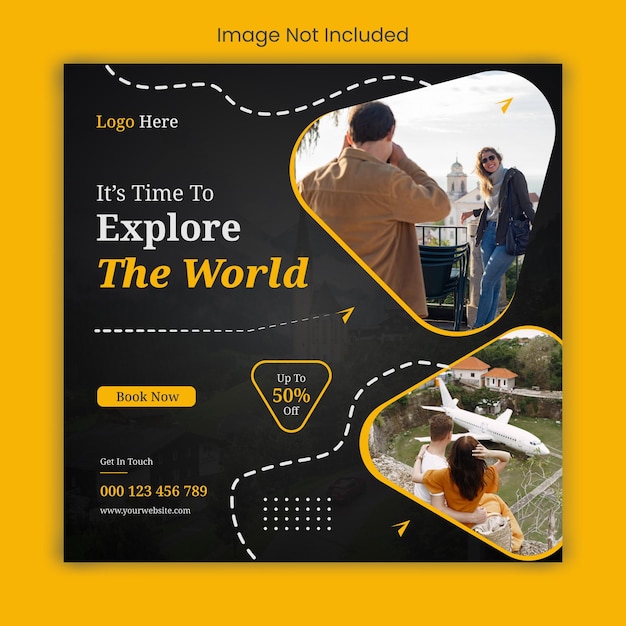 Travel social media post or instagram post template