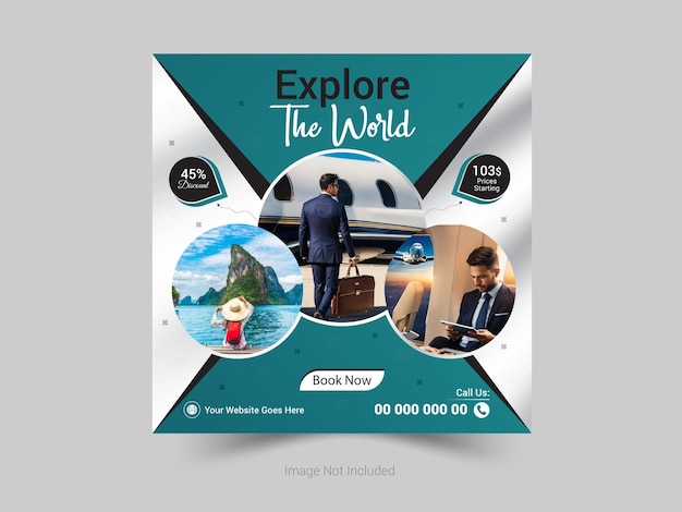 Travel social media Post template Design