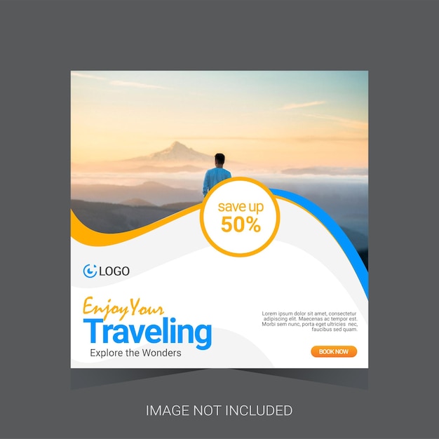 Travel social media post template