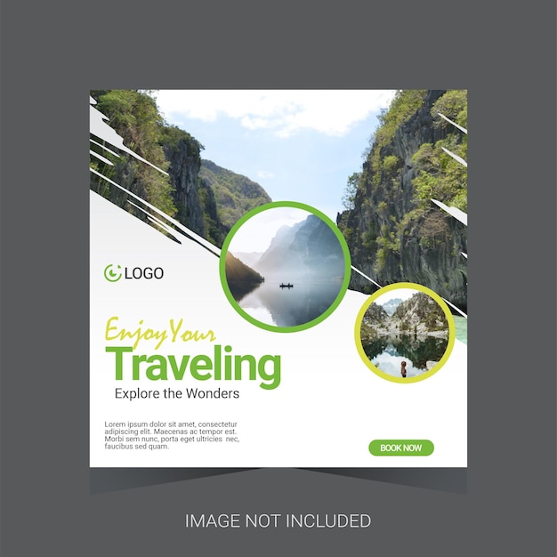 Travel social media post template