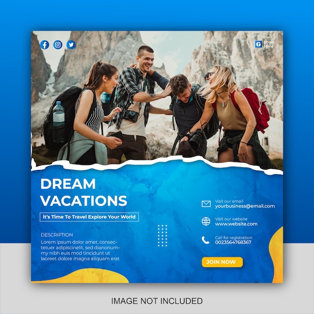 Travel social media post templates