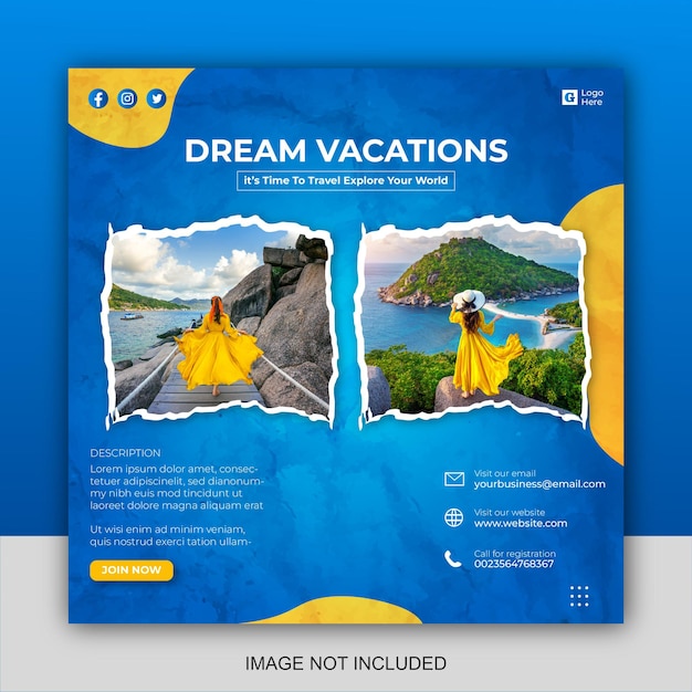 Travel social media post templates