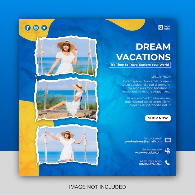 Travel social media post templates