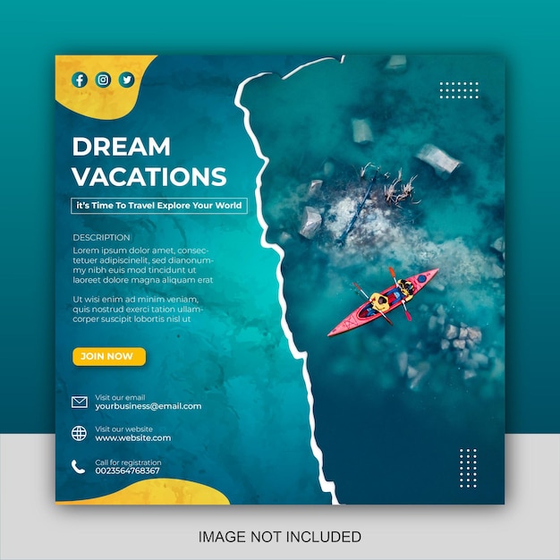 Travel social media post templates