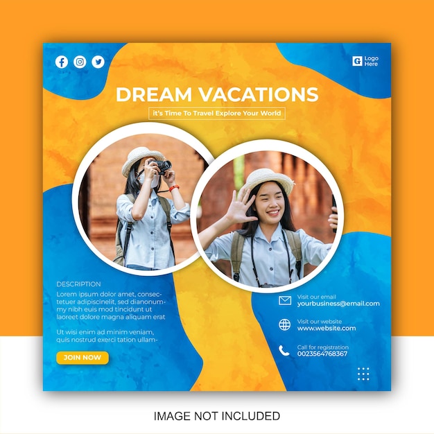 Travel social media post templates