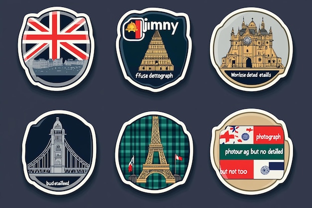 Travel Stickers Country Flags