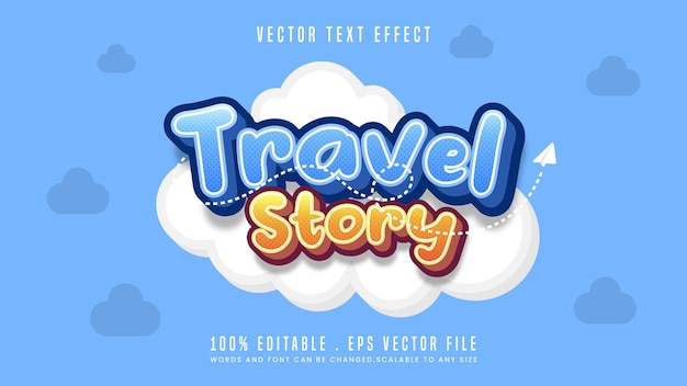 Travel story editable text effect font style