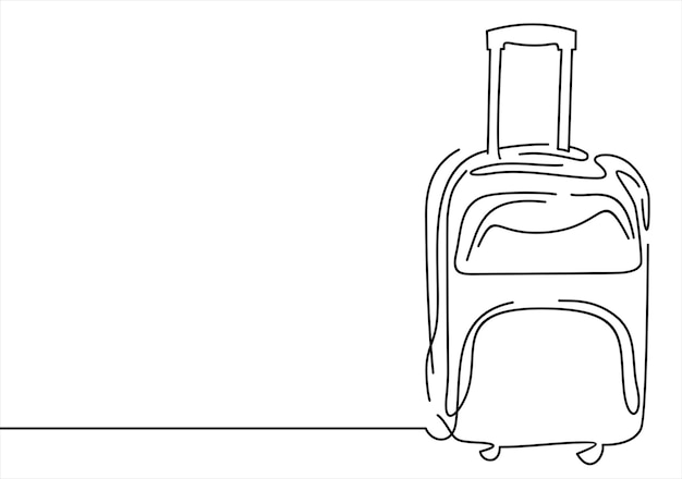 Travel suitcase in line drawing style.