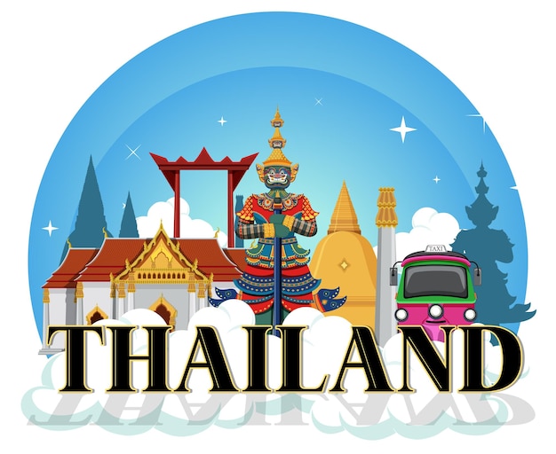 Travel Thailand attraction and landscape icon