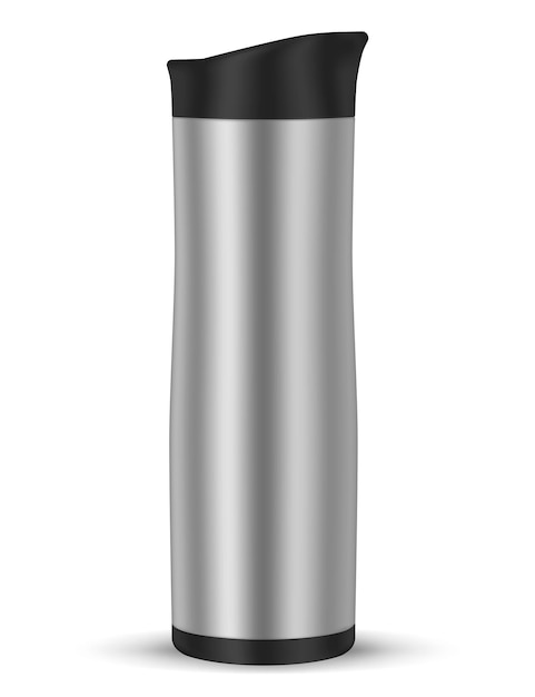 Travel thermo mug Stainless steel vacuum insulated jug for on the go drinks realistic vector