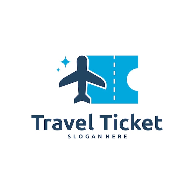 Travel Ticket logo designs concept vector Flight Ticket logo symbol