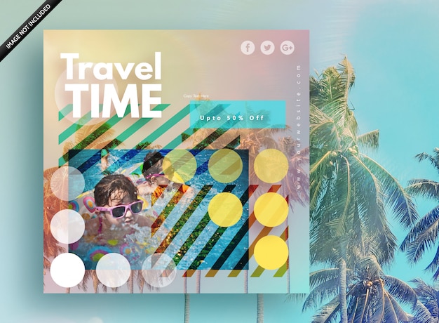 Vector travel time banner