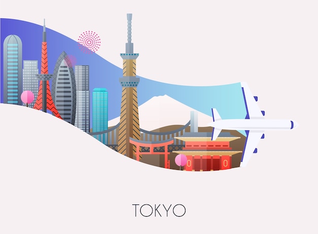 Travel to Tokyo illustration